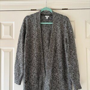 L.L. Bean Ragg Open Front Cardigan Sweater  L